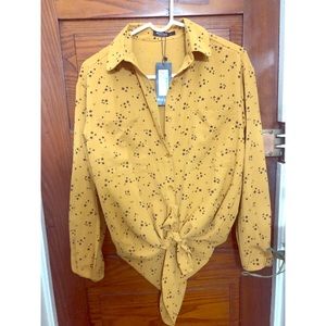 NastyGal oversized button-down w/ star detail/TAGS